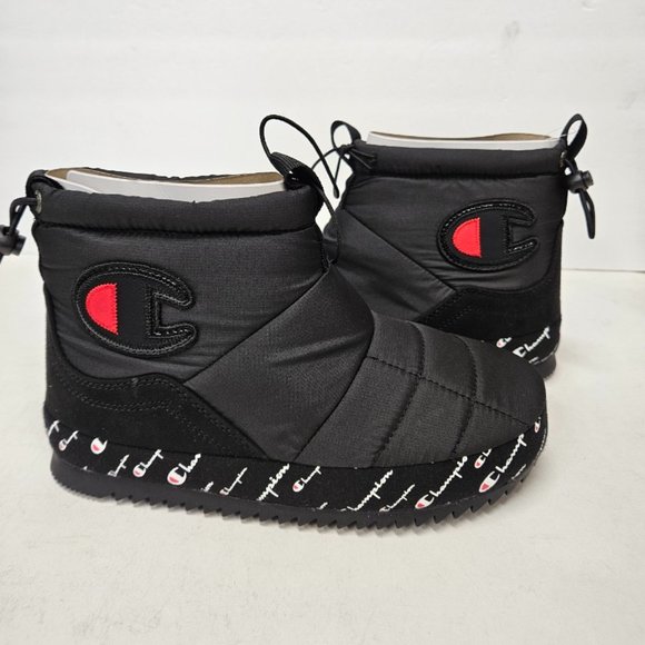 Champion Women's Rally Bootie Script Winter Boots, Black/White - Picture 1 of 5